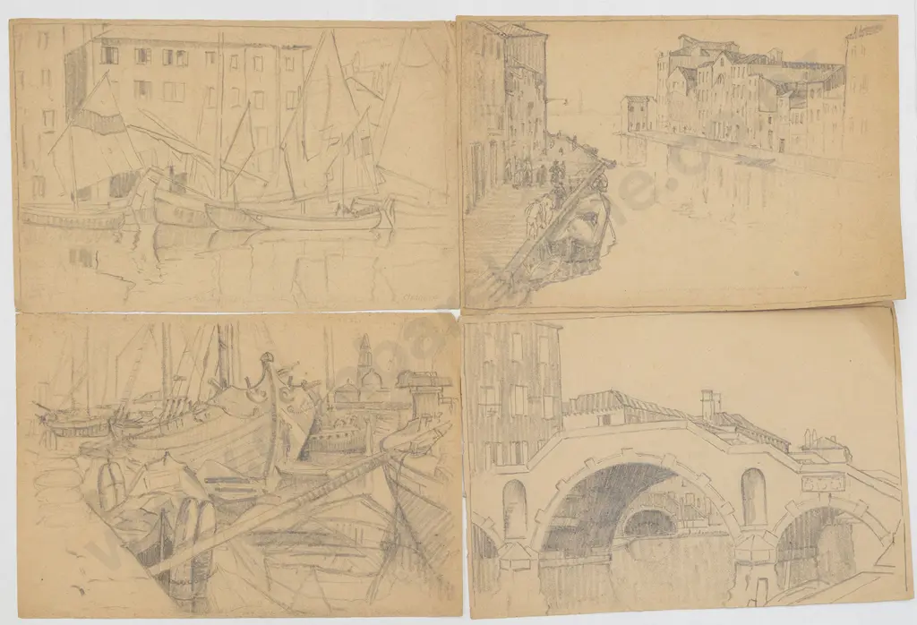 John Weeks (1888-1965) - Seven Various Sketchbook Studies Image 1++