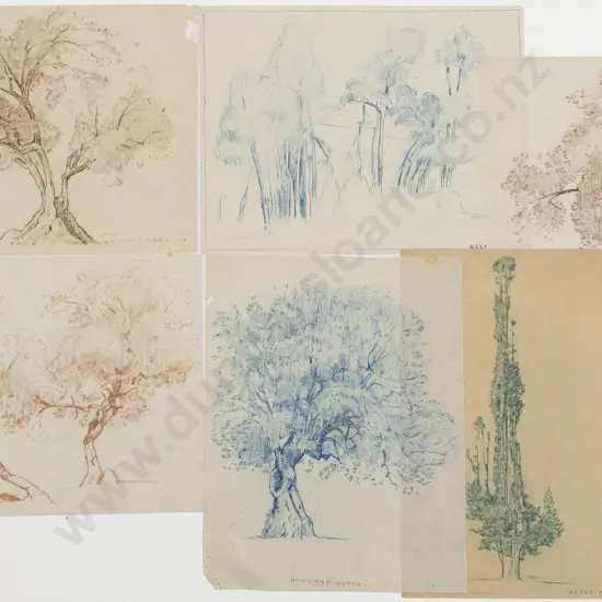 John Weeks (1888-1965) - Ten Sketchbook Studies of Trees
