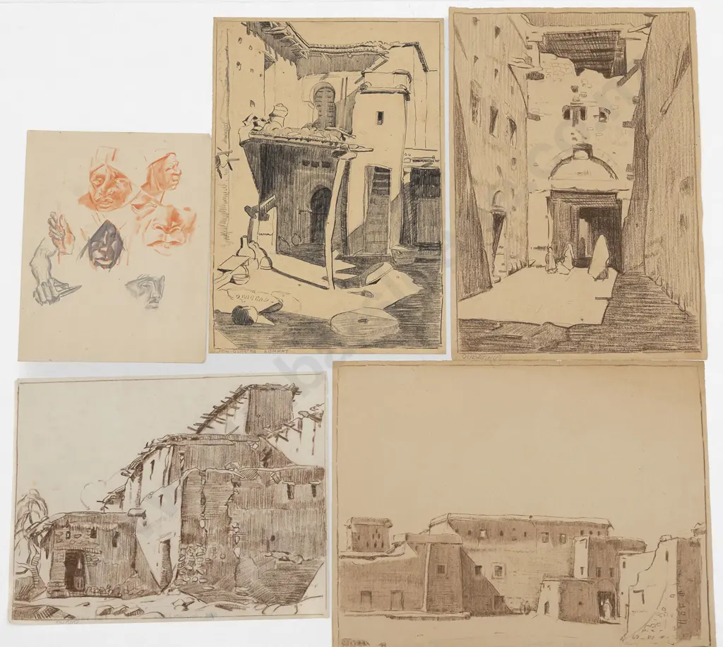 John Weeks (1888-1965) - Eight Various Sketchbook Studies Image 1++
