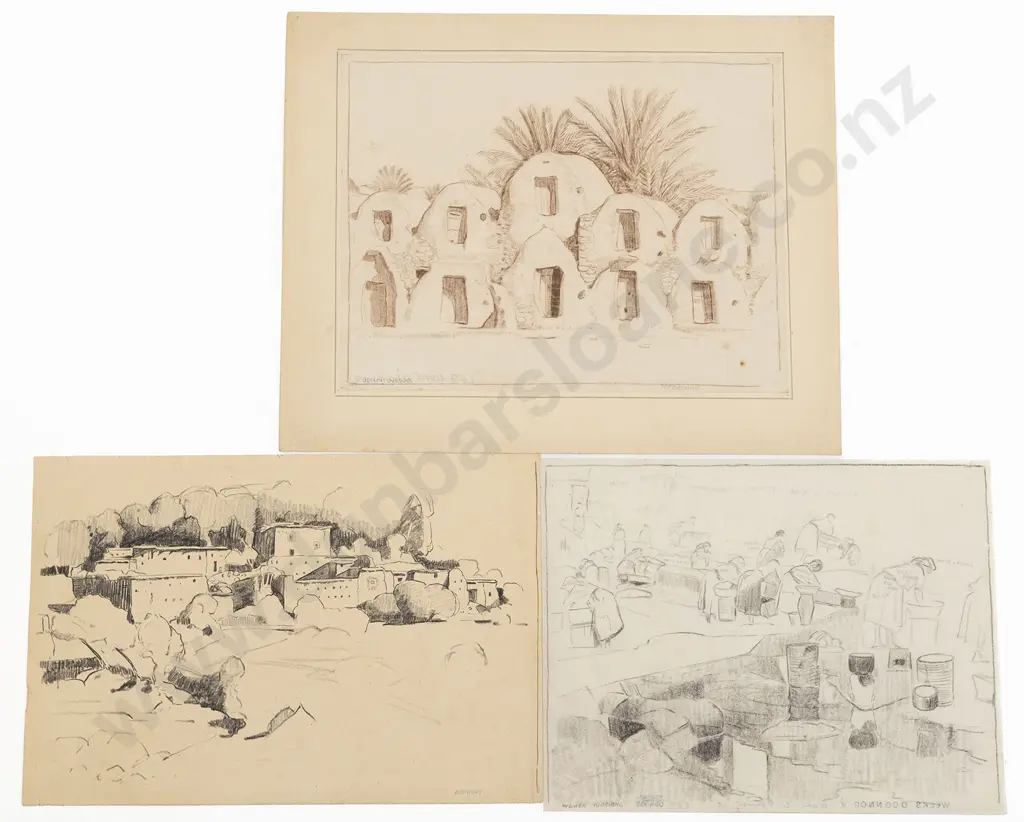 John Weeks (1888-1965) - Eight Various Sketchbook Studies Image 1++