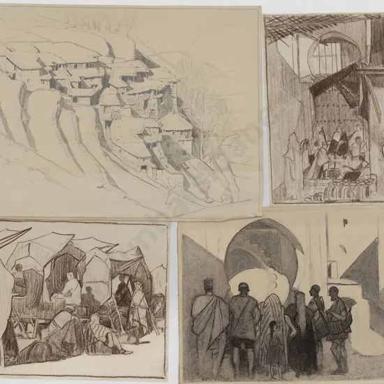 John Weeks (1888-1965) - Six Architectural Studies