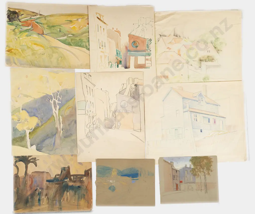John Weeks (1888-1965) - Nine Various Sketchbook Studies Image 1++