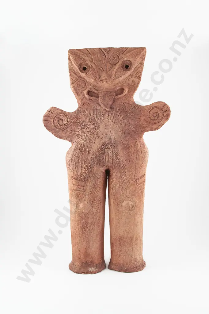 Maurice Bennett - Terracotta Standing Tiki Figure Image 1++