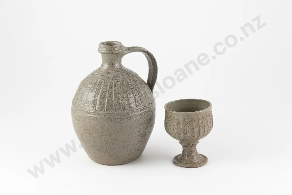 Salt Glaze Bottle and Goblet Image 1++