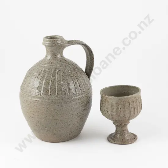 Salt Glaze Bottle and Goblet