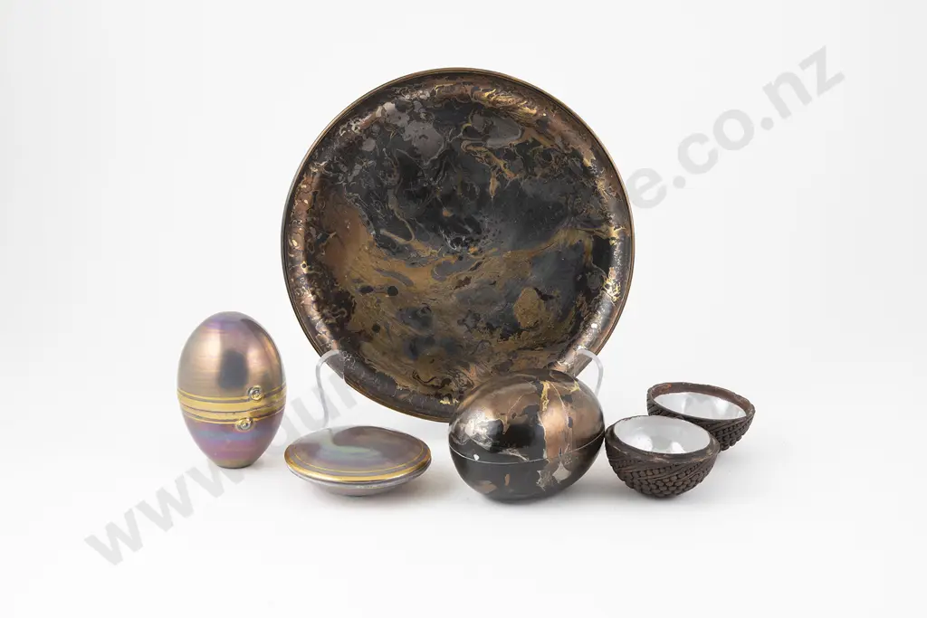 Patti Meads Two Trinket Boxes & Plate & Two Other Image 1++