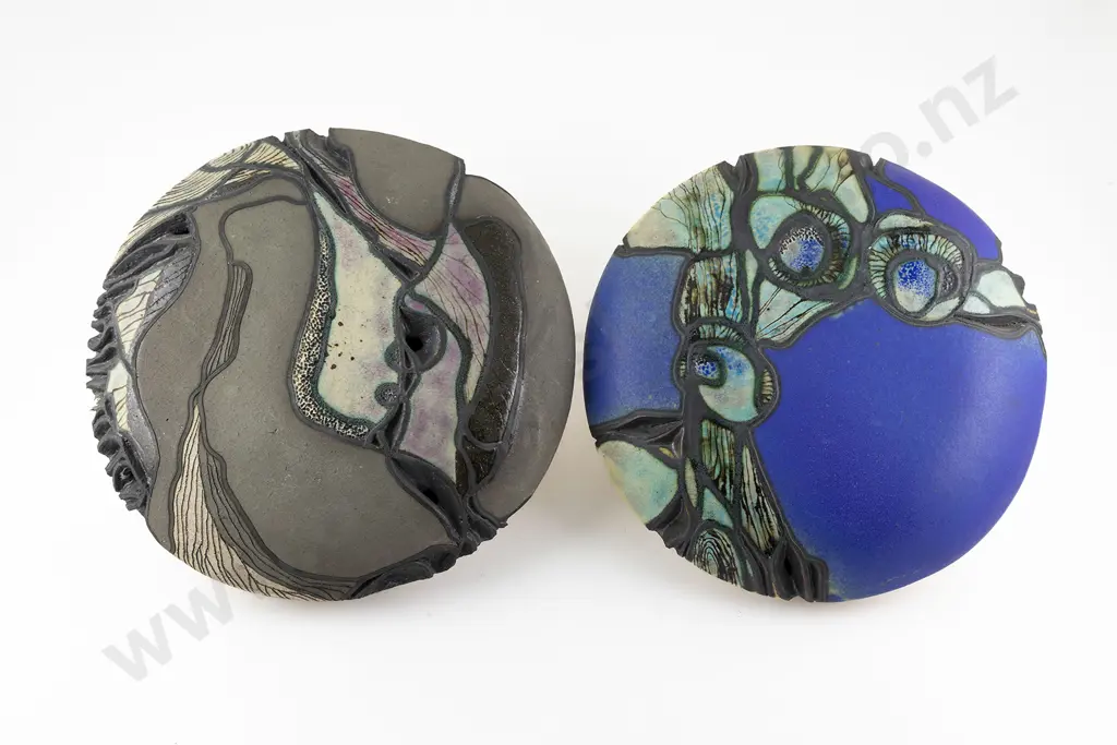 Mary Forrest Pair of Circular Wall Hangings Image 1++
