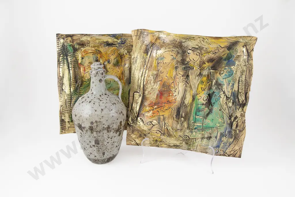Pair Rojan Porcelain Wall Tiles & Flask Image 1++