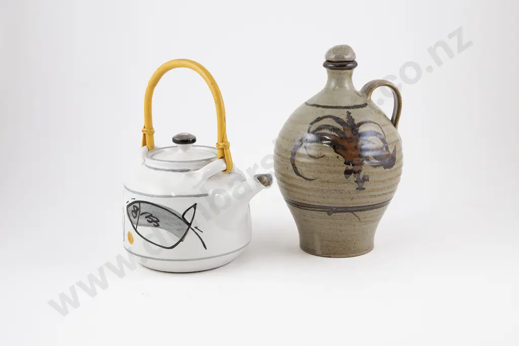 John Crawford Stoneware Teapot & Royce McGlashen Bottle Image 1++