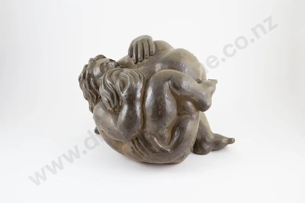 Llewellyn Summers Terracotta Sculpture of Entwined Couple Image 1++