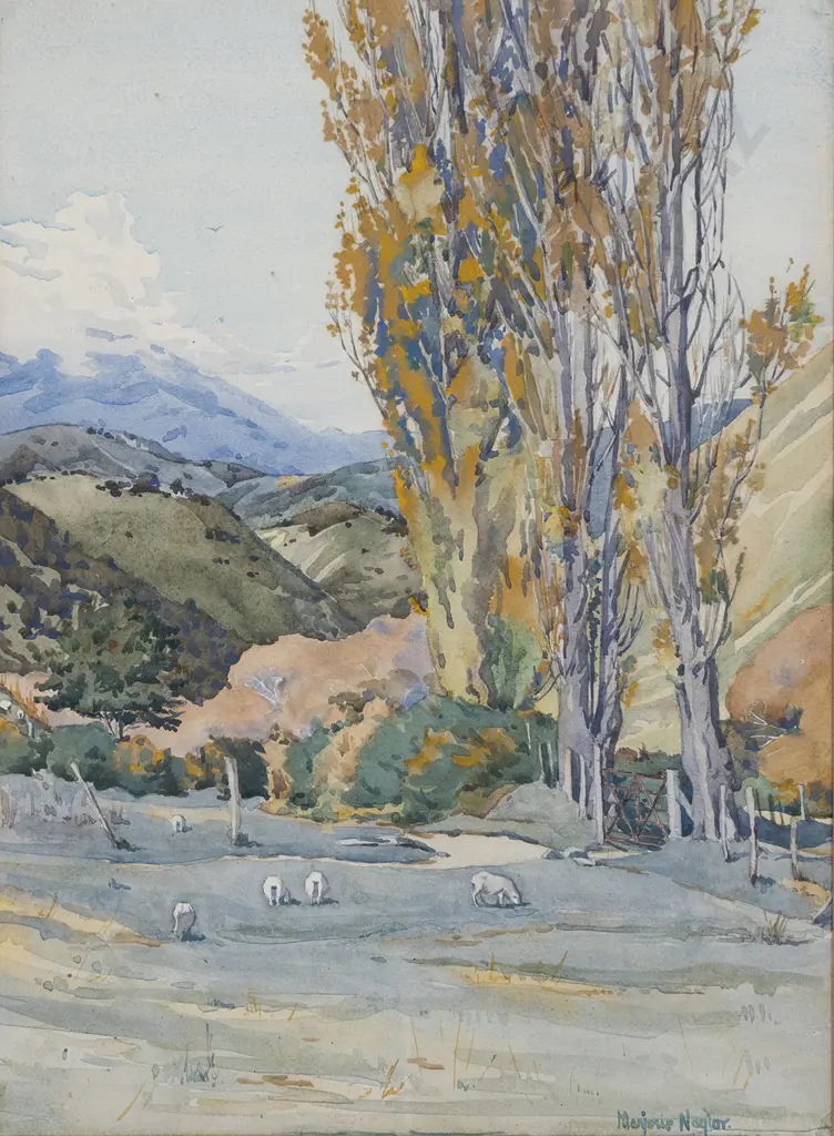Marjorie Naylor (1909 - 1985) - Autumn Poplars Image 1++