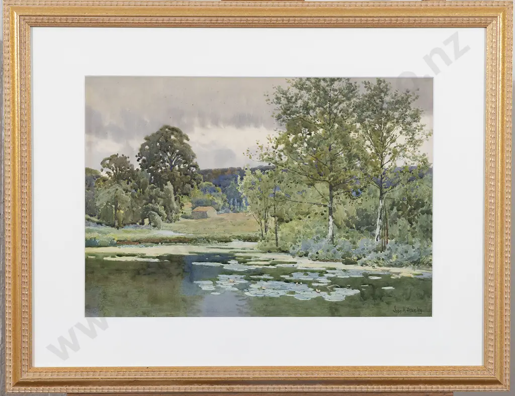 John M Bromley (1769-1842) - Landscape with Waterlilies Image 1++