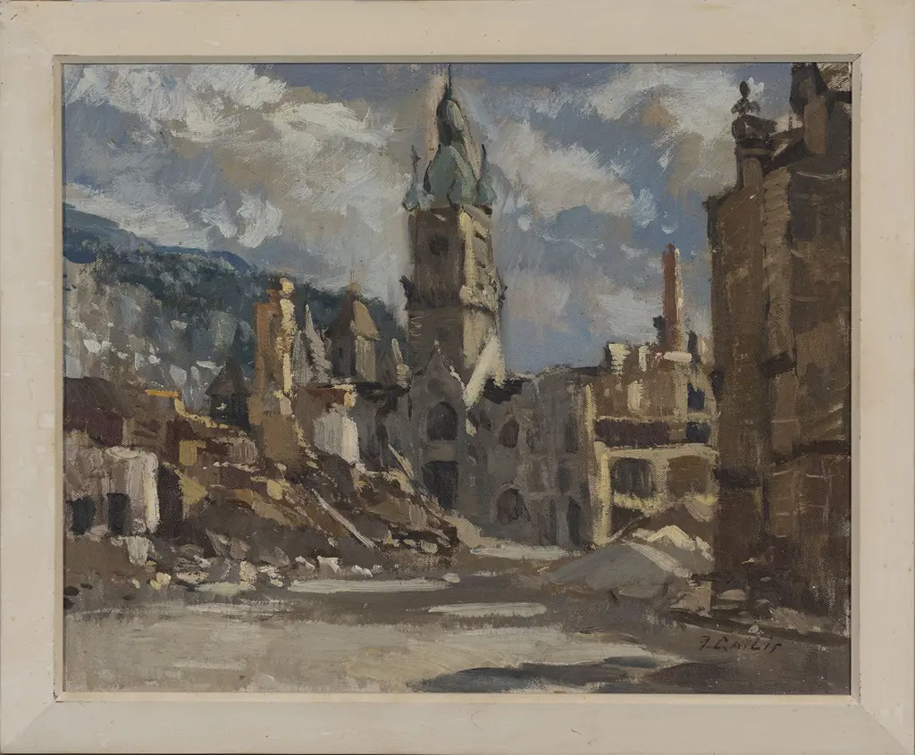 Janis Gailis (1903 - 1975) - Untitled Church and Buildings Image 1++