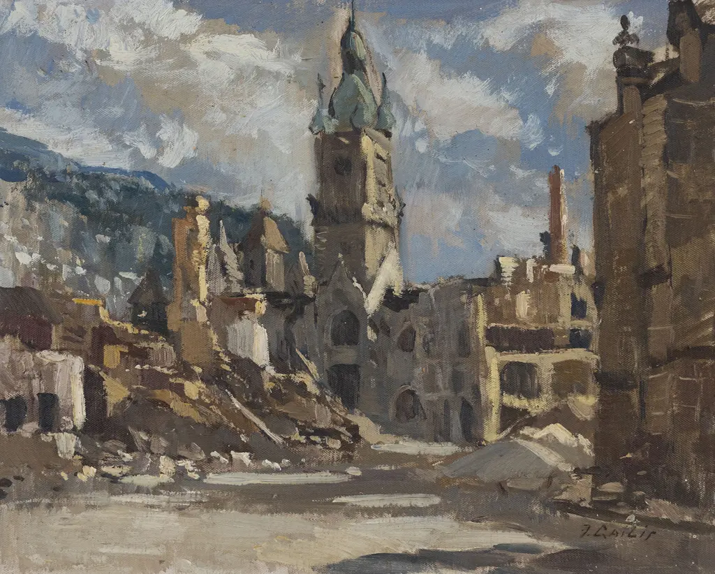 Janis Gailis (1903 - 1975) - Untitled Church and Buildings Image 1++