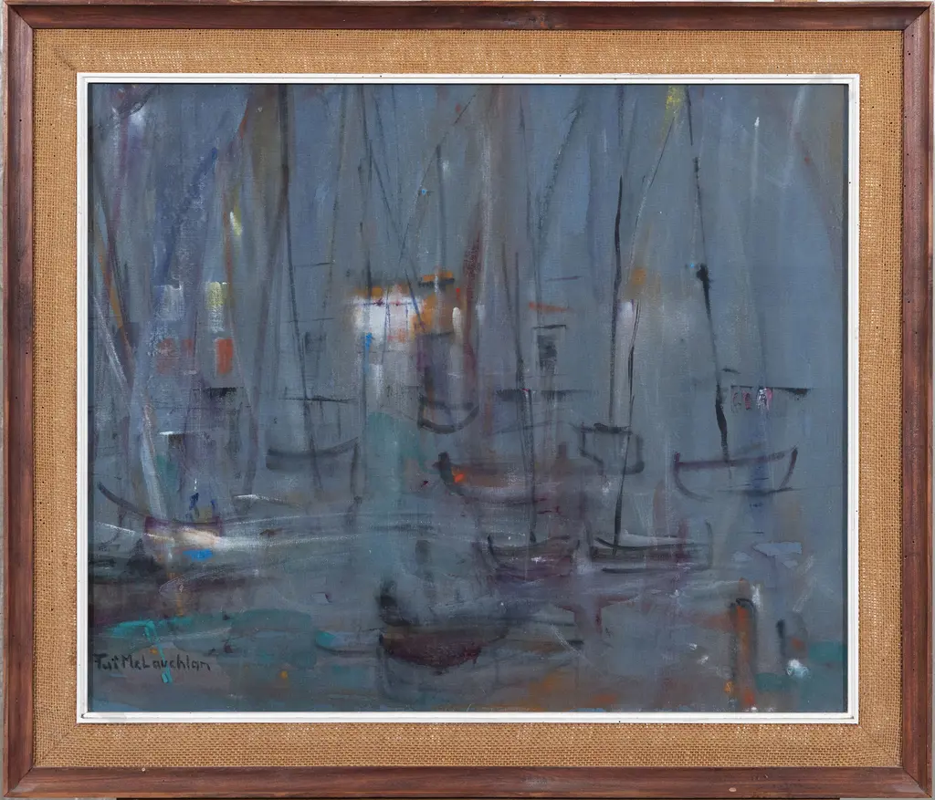 Tui McLauchlan (1915-2004) - Boats on the Water Image 1++
