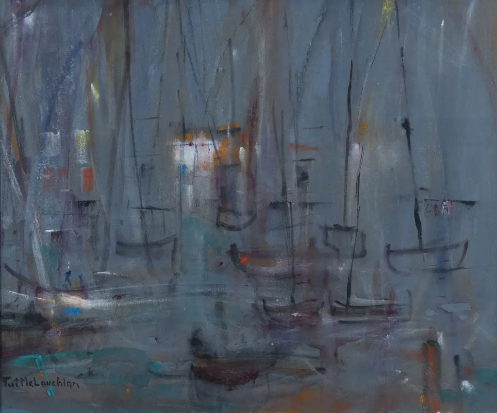 Tui McLauchlan (1915-2004) - Boats on the Water Image 1++