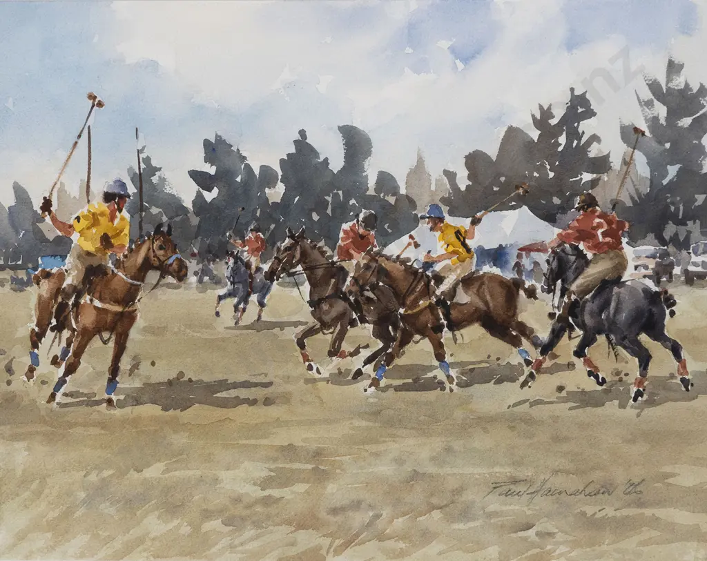 Paul Hanrahan (b 1936) - Polo Ponies Image 1++