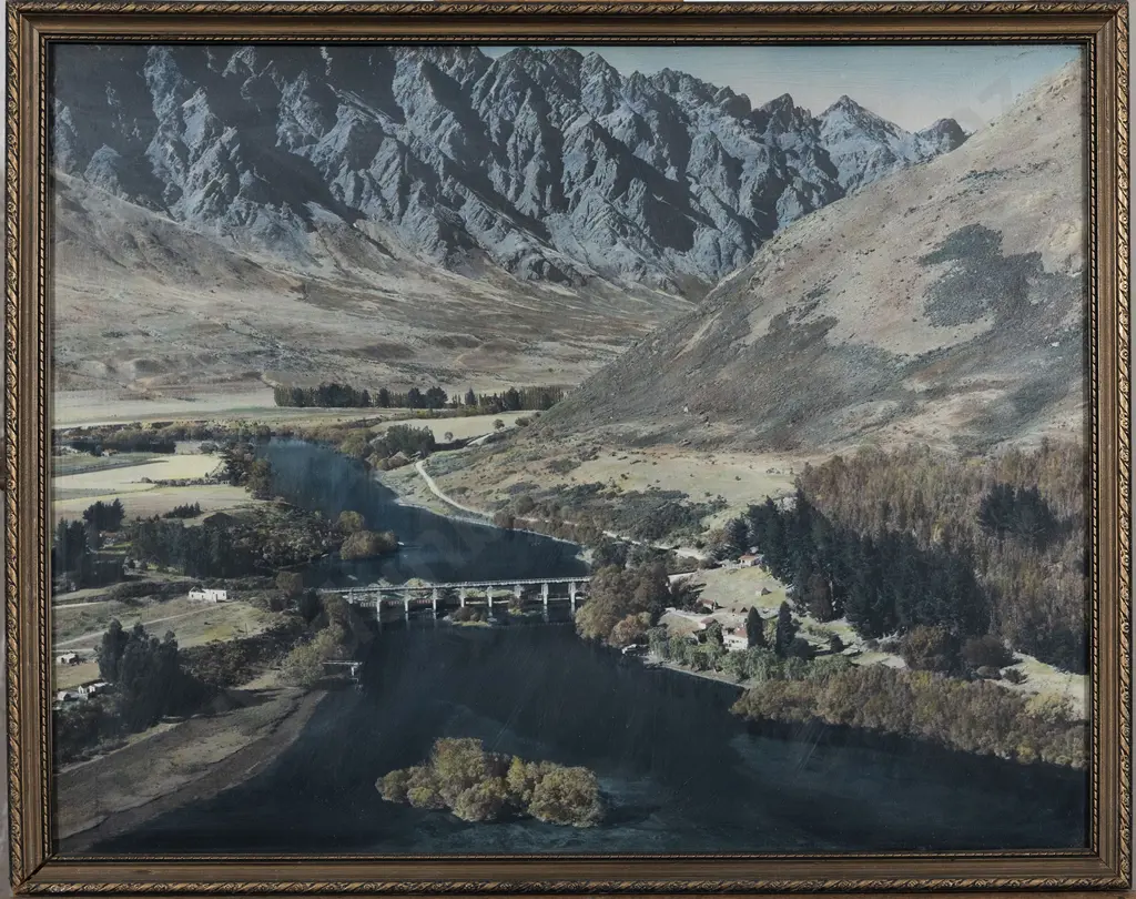 NZ Hand Coloured Photograph - The Remarkables and other (2) Image 1++