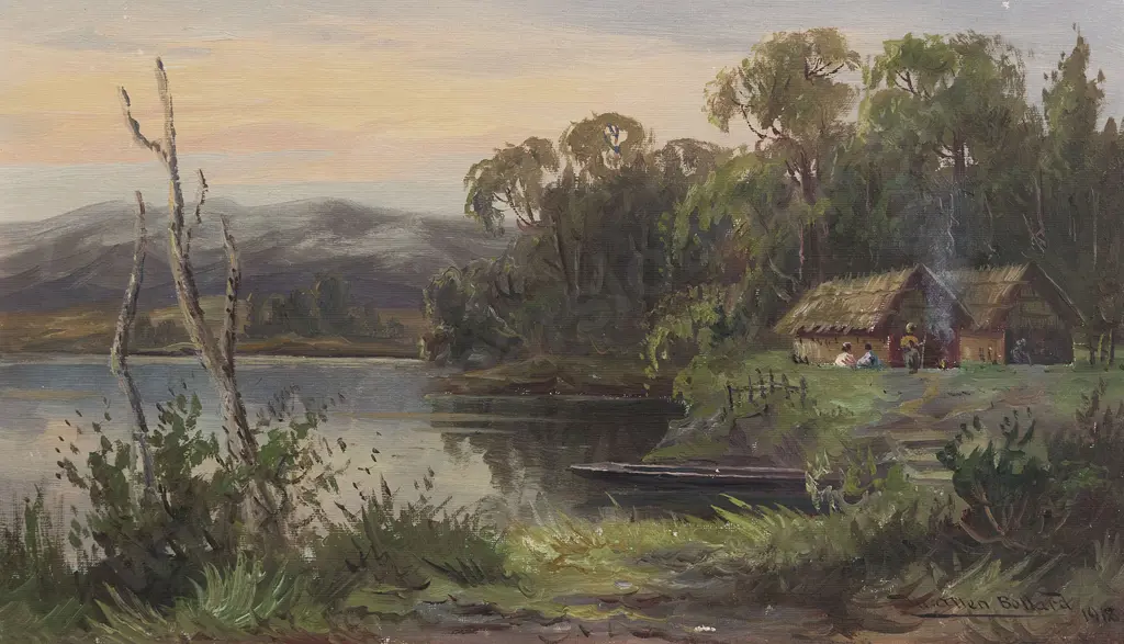 William Allen Bollard - Untitled Lakeside Scene Image 1++