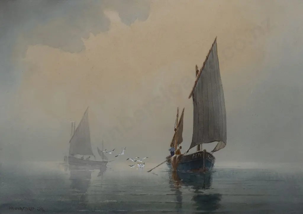 Charles Arthur Hannaford R.B.A. (1887-1972) - The Boat at Wroxham Norwich Image 1++
