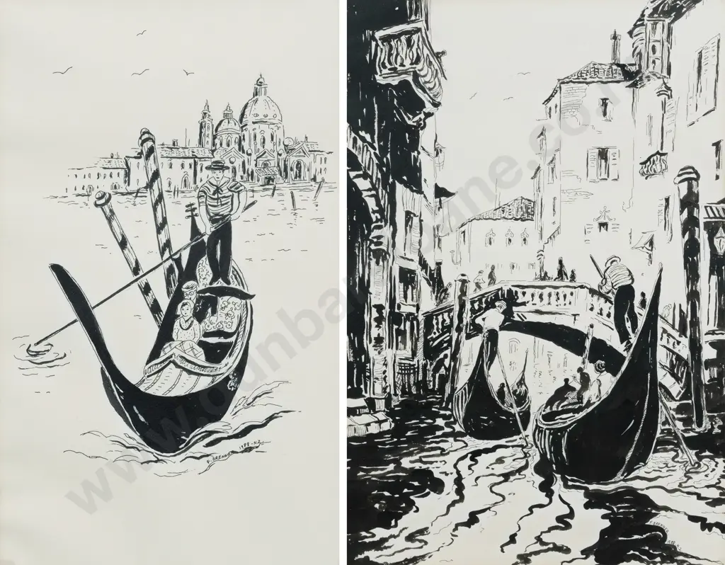 F Brenner - Two Gondola Scenes Image 1++
