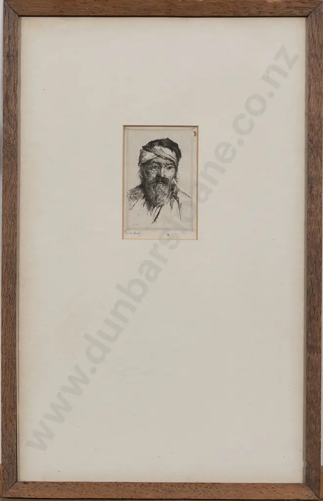Mina Arndt (1885-1926) - Untitled Etched Male Portrait Image 1++
