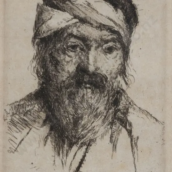 Mina Arndt (1885-1926) - Untitled Etched Male Portrait