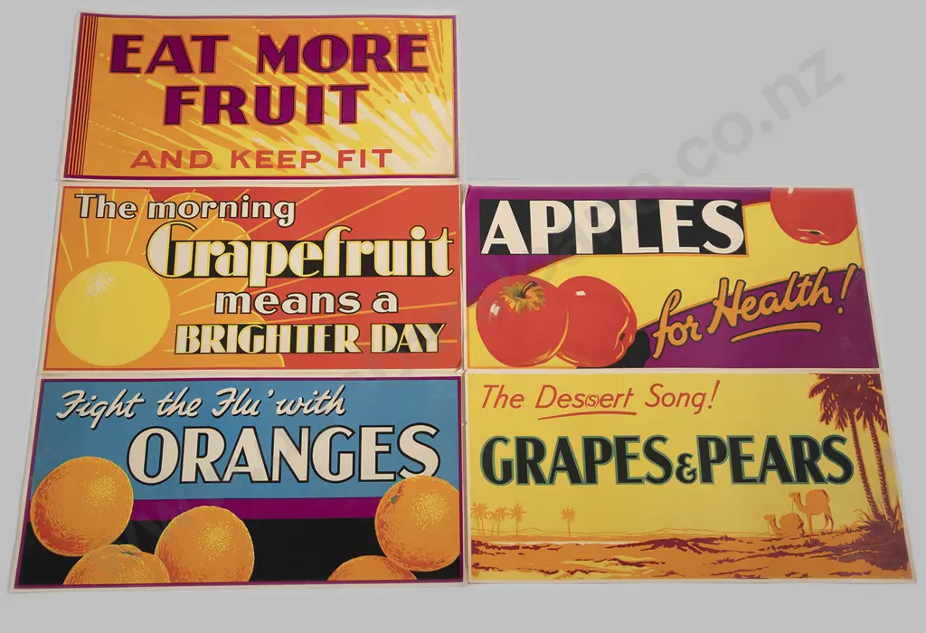 Collection NZ Fruit Posters - Eat More Fruit / Keep Fit (etc) Image 1++