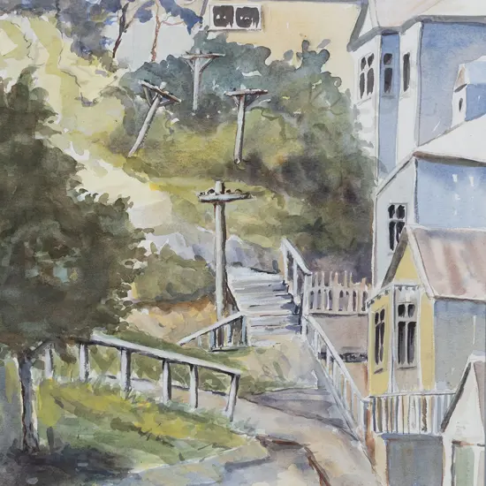 Unknown Artist - Untitled Watercolour Streetscape