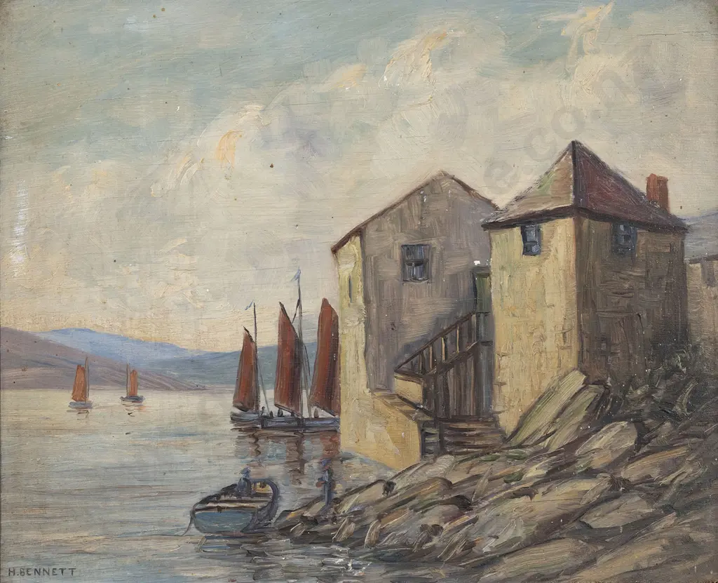 Harold Bennett (BRITISH 1879–1955) - The Harbour Image 1++