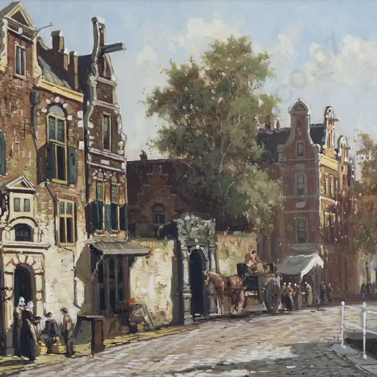 H. ten Hoven (1901 - 1978) - Street Scene Amsterdam