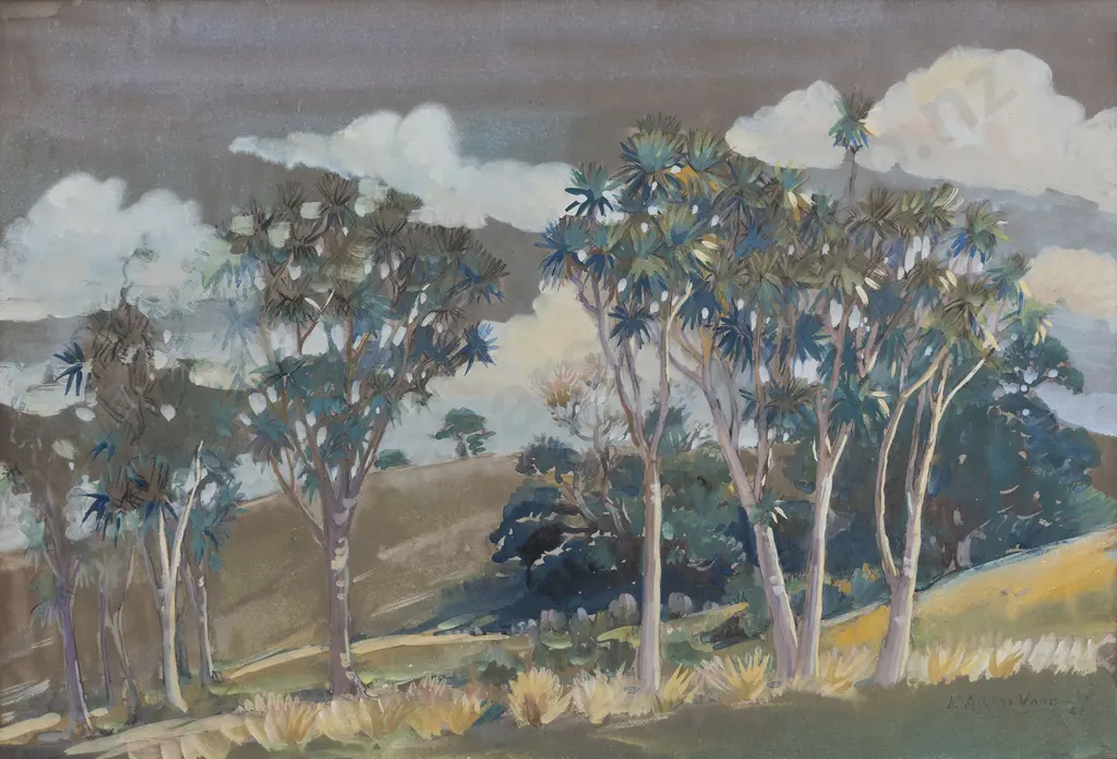 Kathleen Airini Vane (1891 - 1965) - Cabbage Trees Image 1++