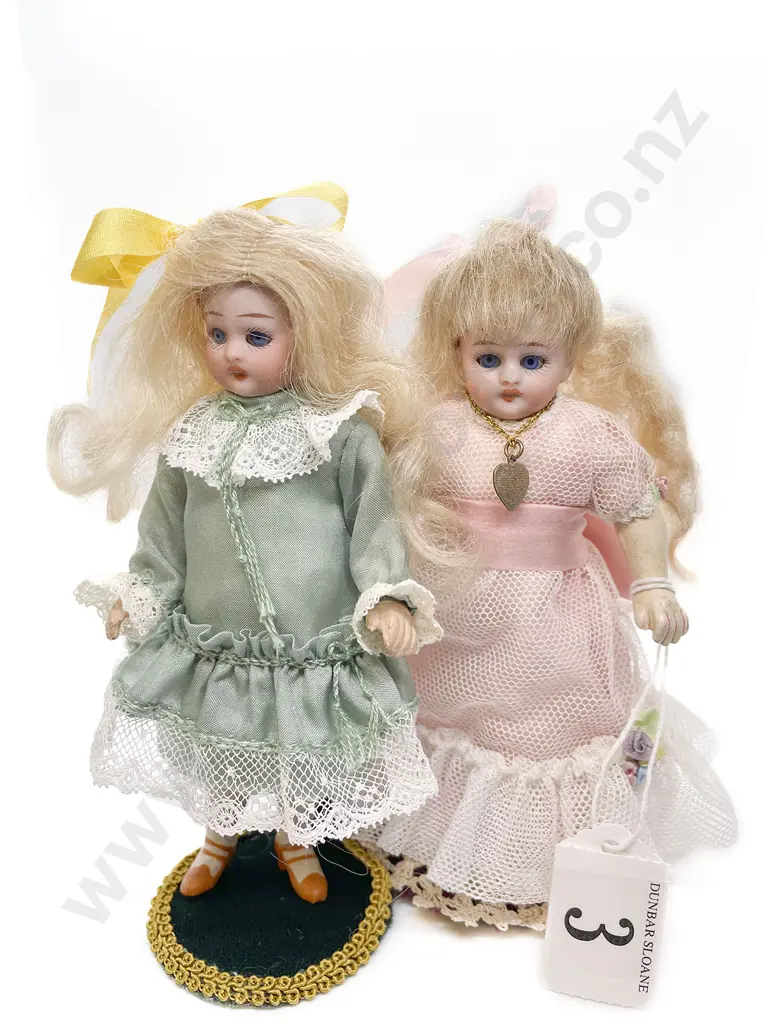 Two Small Bisque Dolls Image 1++