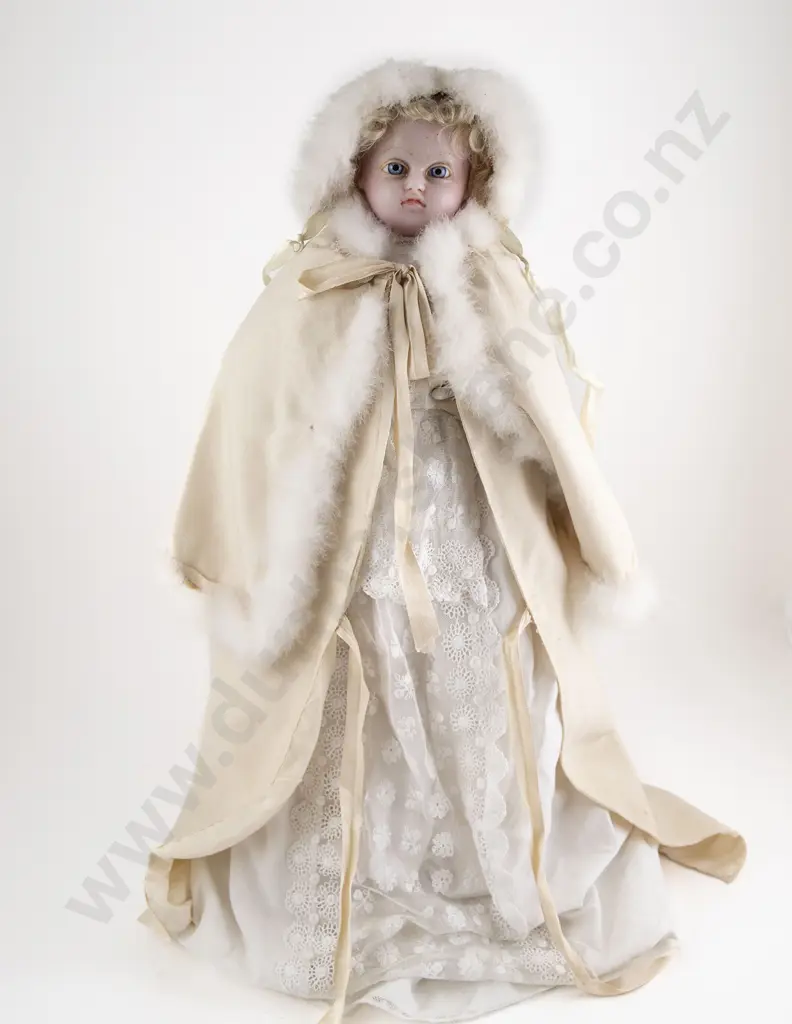 Antique English Wax Shoulder Plate Baby Doll Image 1++