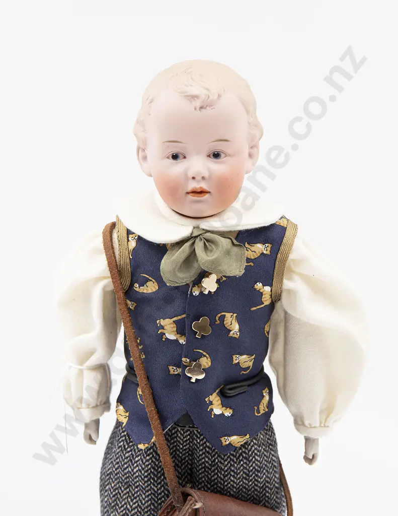 Heubach Bisque Shoulder Plate Character Boy Doll Image 1++