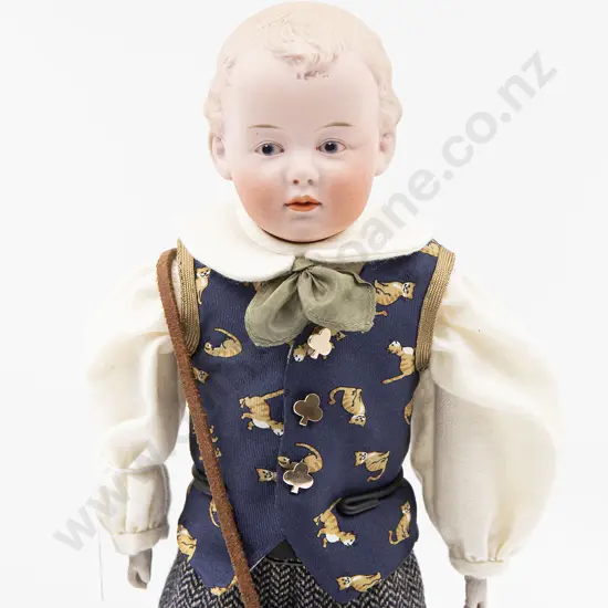 Heubach Bisque Shoulder Plate Character Boy Doll