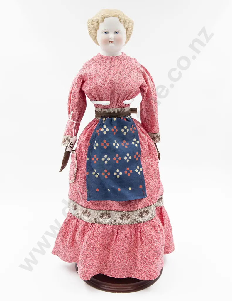 German Parian Type Flat Top China Head Doll Image 1++
