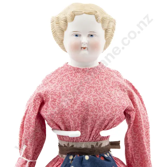 German Parian Type Flat Top China Head Doll