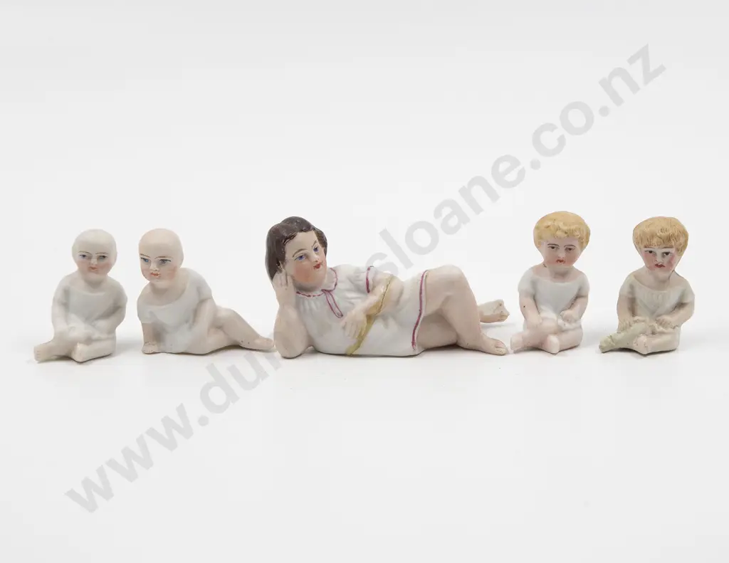 Five Tiny All Bisque Dolls Image 1++