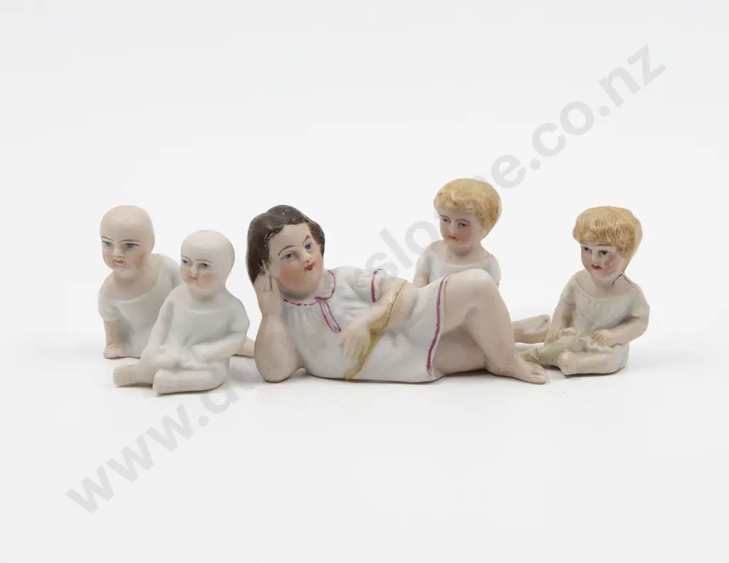 Five Tiny All Bisque Dolls Image 1++