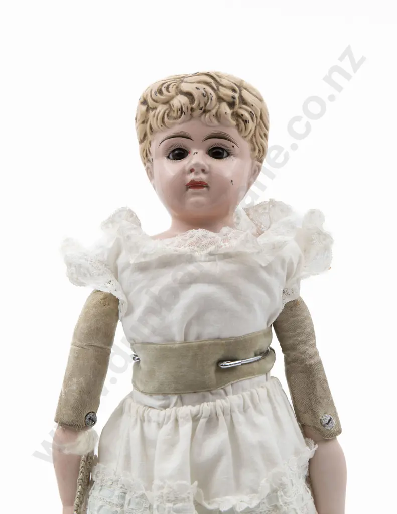 Marked 6 Minerva Tin Head Shoulder Plate Doll Image 1++