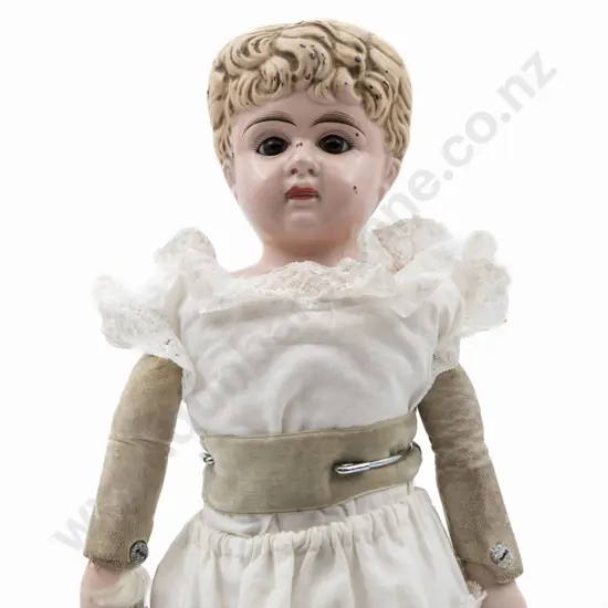 Marked 6 Minerva Tin Head Shoulder Plate Doll