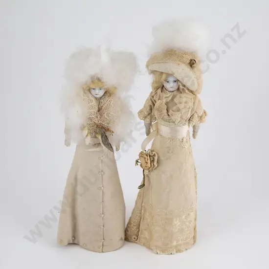 Two China Shoulder Plate Dolls