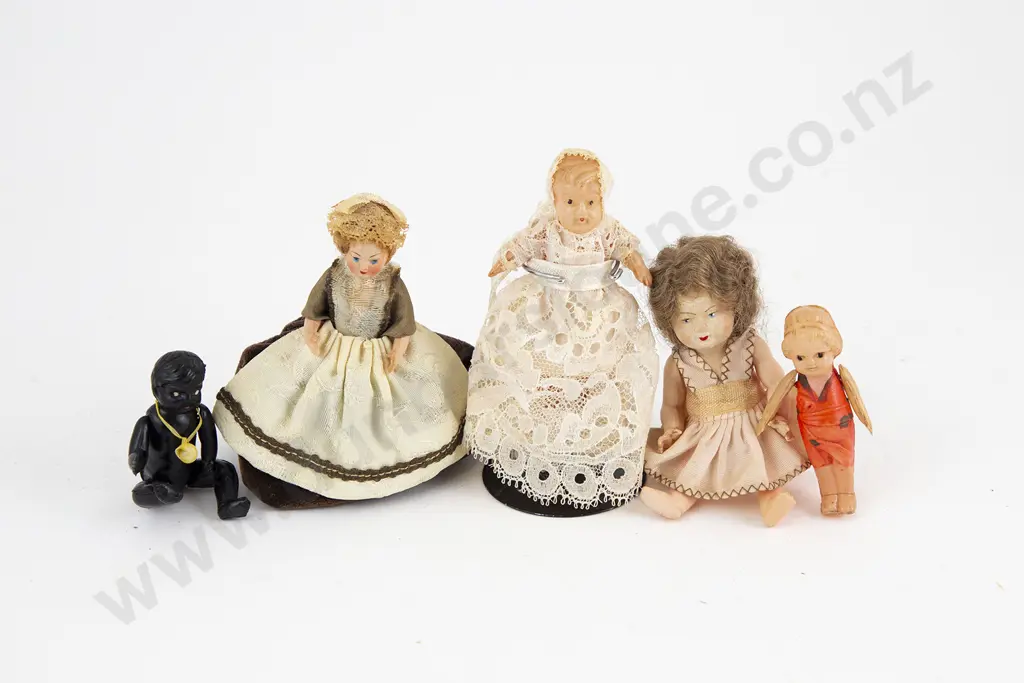 Five Celluloid Dolls House and Character Dolls Image 1++