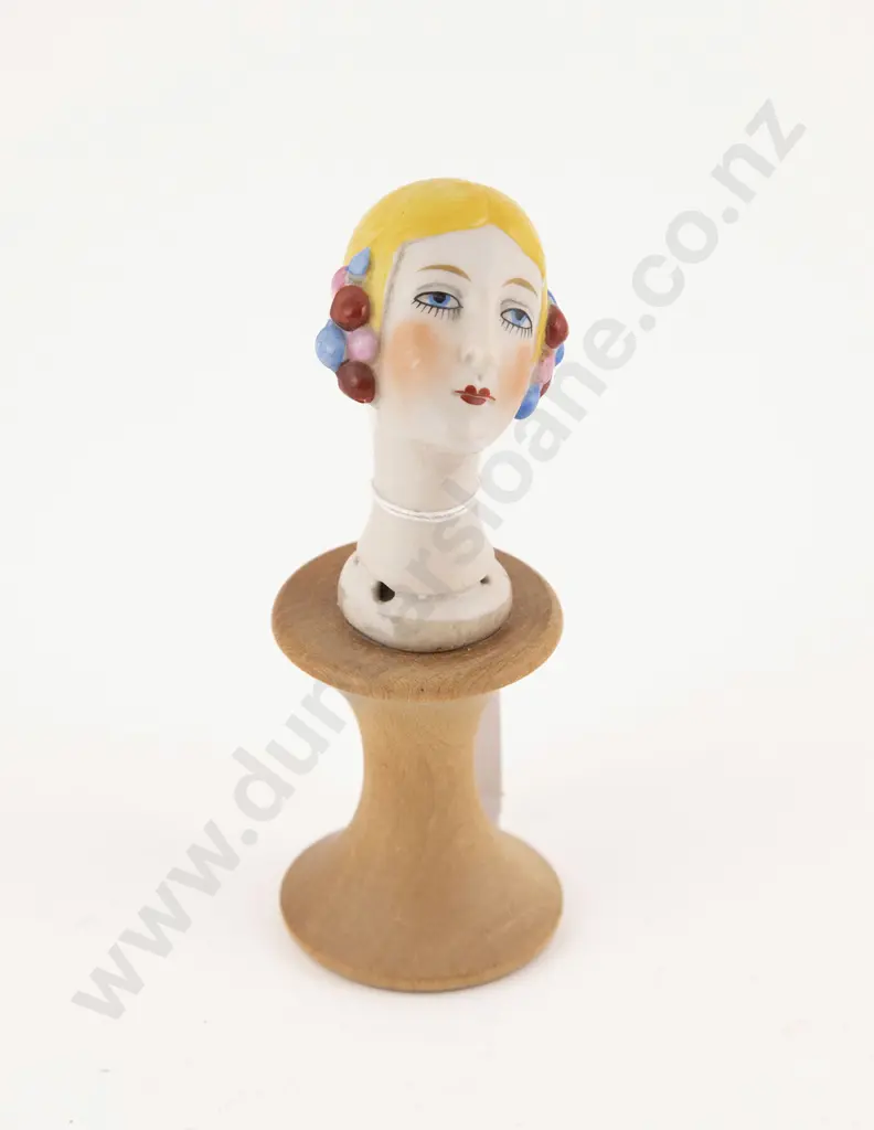 German Art Deco China Half Head Doll Image 1++
