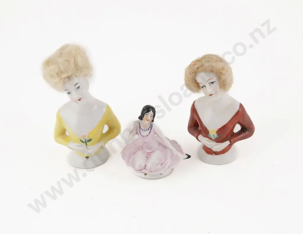Three German China Half Head Dolls Image 1++