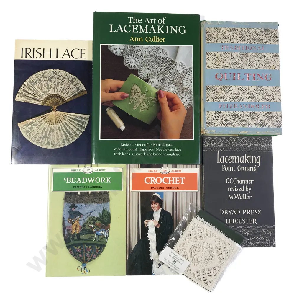 Six Assorted Craft Volumes Lacemaking Quilting and Beadwork Image 1++