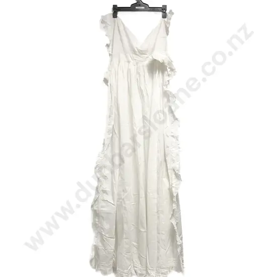 Victorian Fine Cotton Dress Full Length Apron