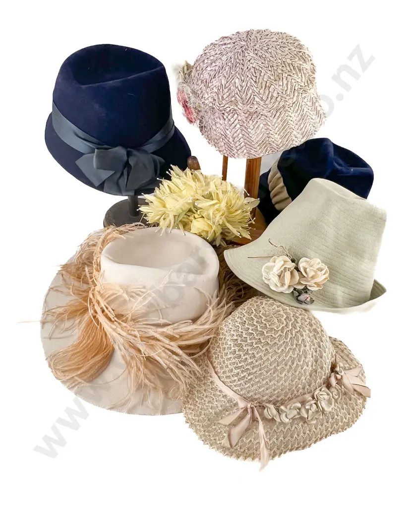 Collection of Seven Vintage Hats Image 1++