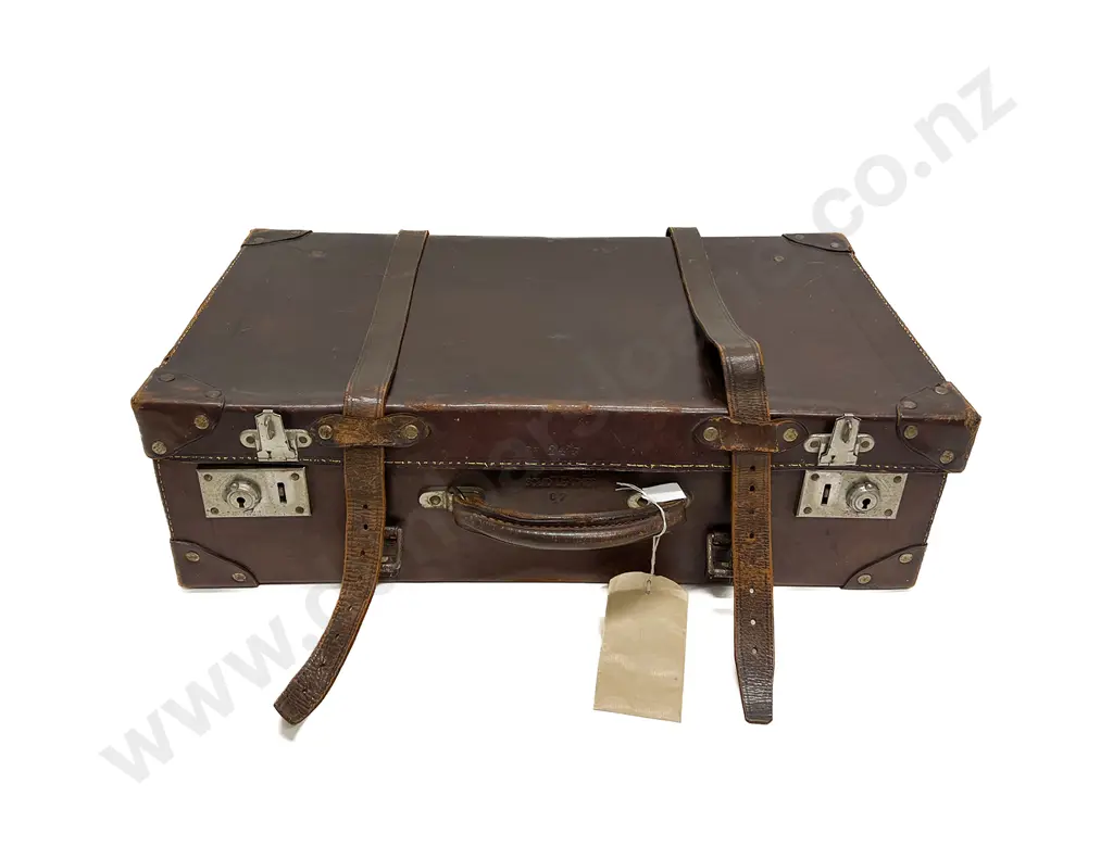 Vintage Leather Suitcase Image 1++